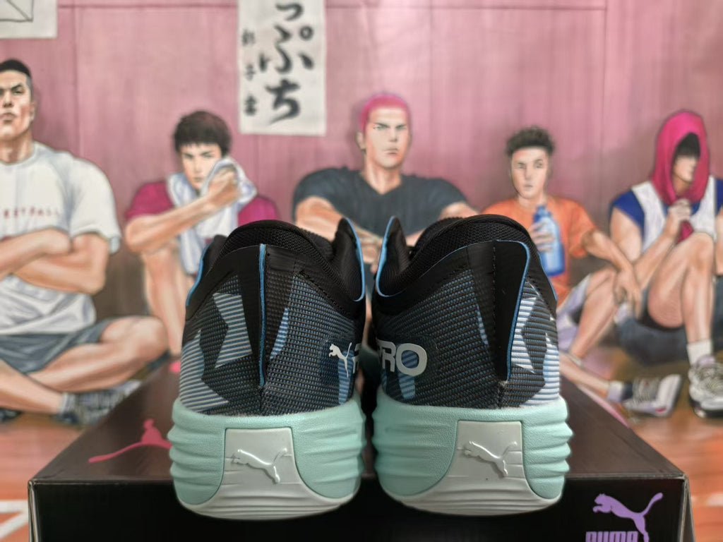 PUMA All-Pro Basketball Shoes in Black and Mint