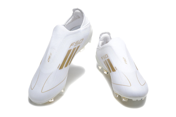 adidas F50 Laceless Soccer Cleats White Gold