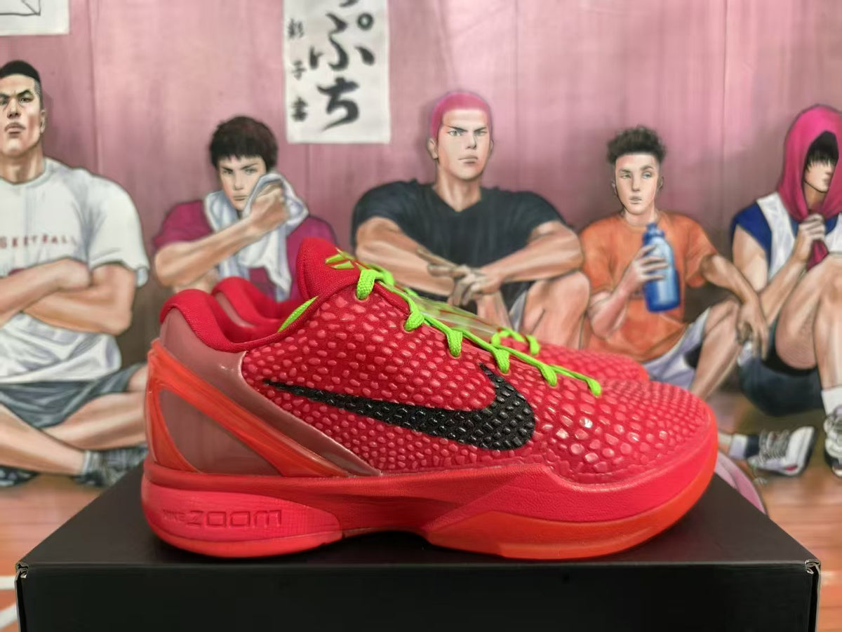 Nike Zoom “Reverse Green Hornet” Basketball Sneakers Red Green