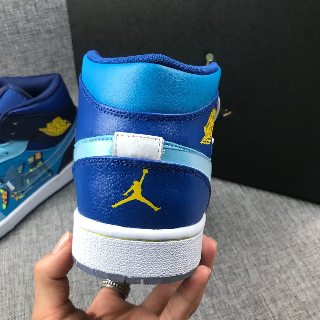 Jordan Air Jordan 1 Mid Blue Graphic Sneakers BV7446-400