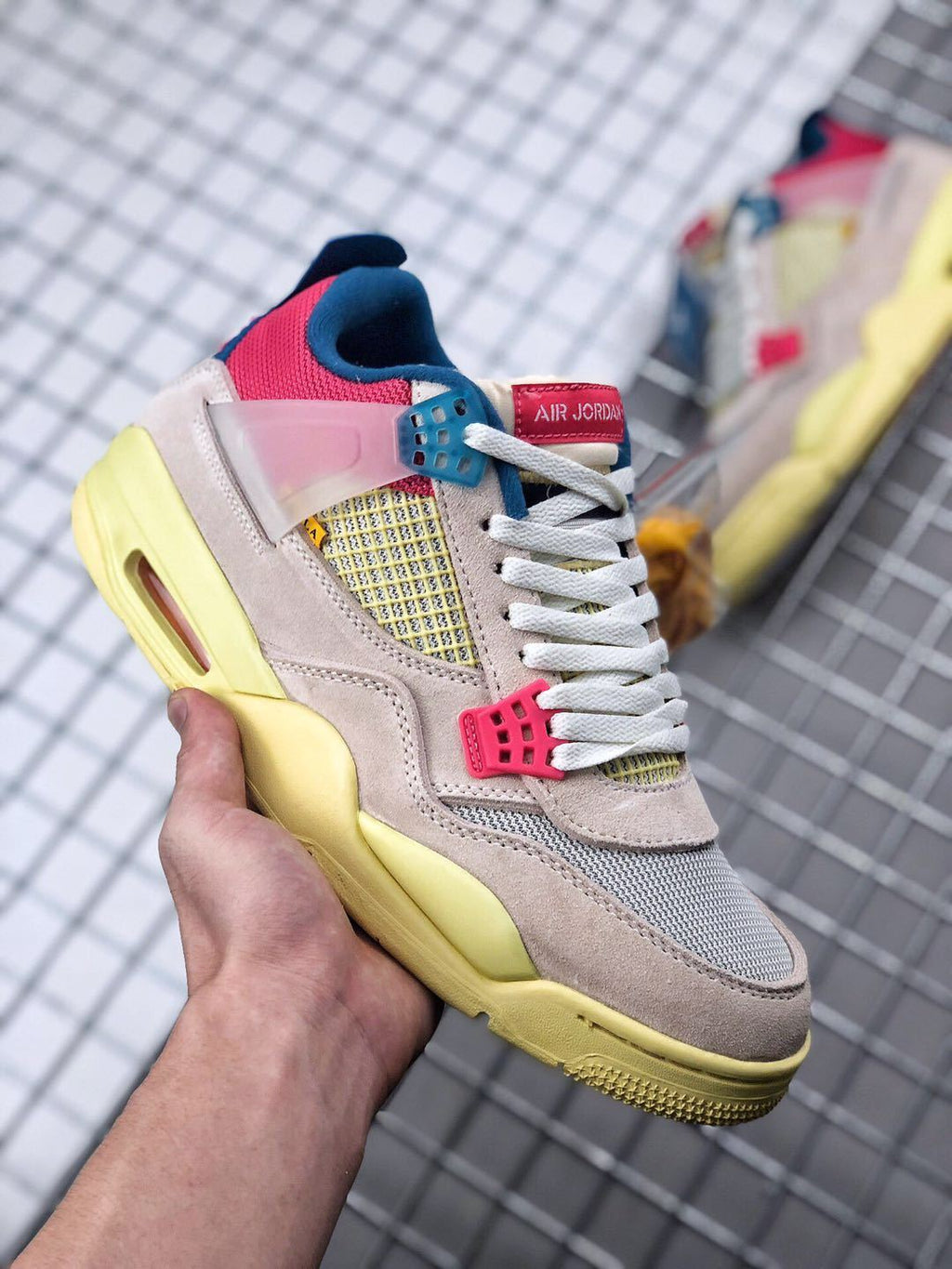 Union x Air Jordan 4 Sneakers Pink Multicolor