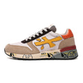 Premiata Mase Low-Top Sneakers in White and Tan