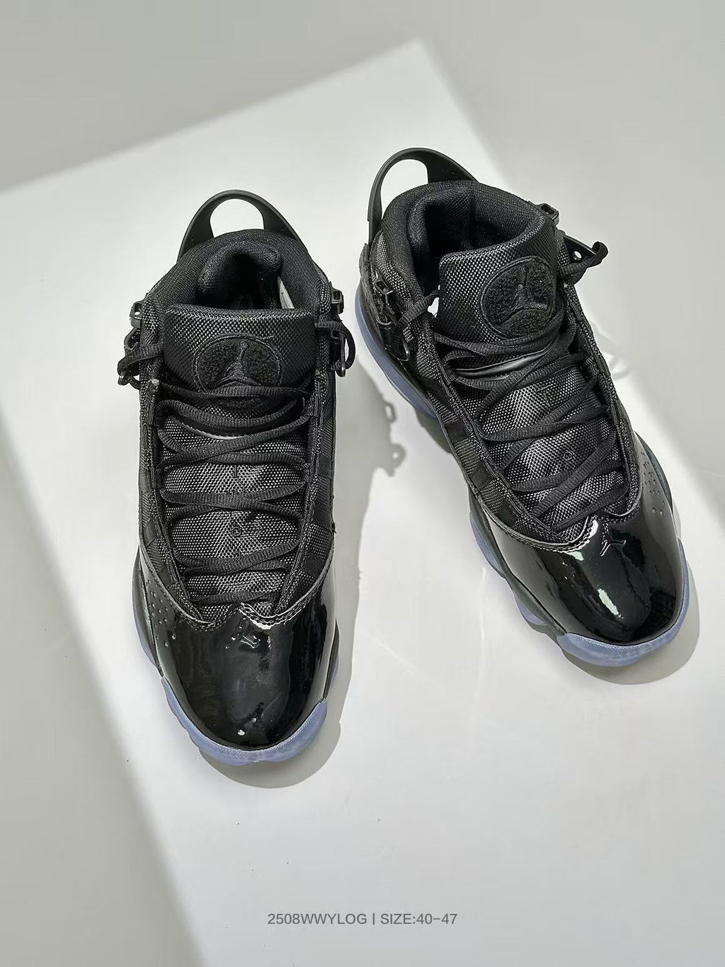 Jordan 6 Black High-Top Sneakers with Translucent Outsole