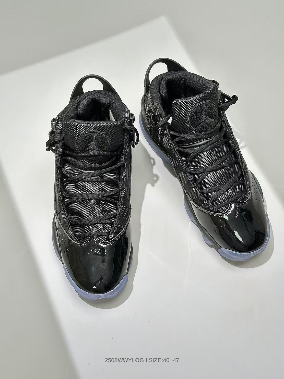 Jordan 6 Black High-Top Sneakers with Translucent Outsole