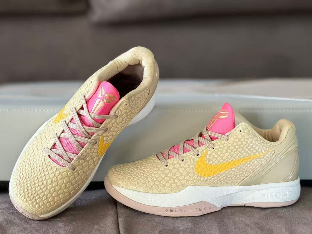 Nike Kobe 6 Clark PE Basketball Shoes Gold and Pink