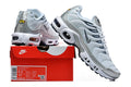 Nike Air Max Plus Sneakers in White and Metallic Silver