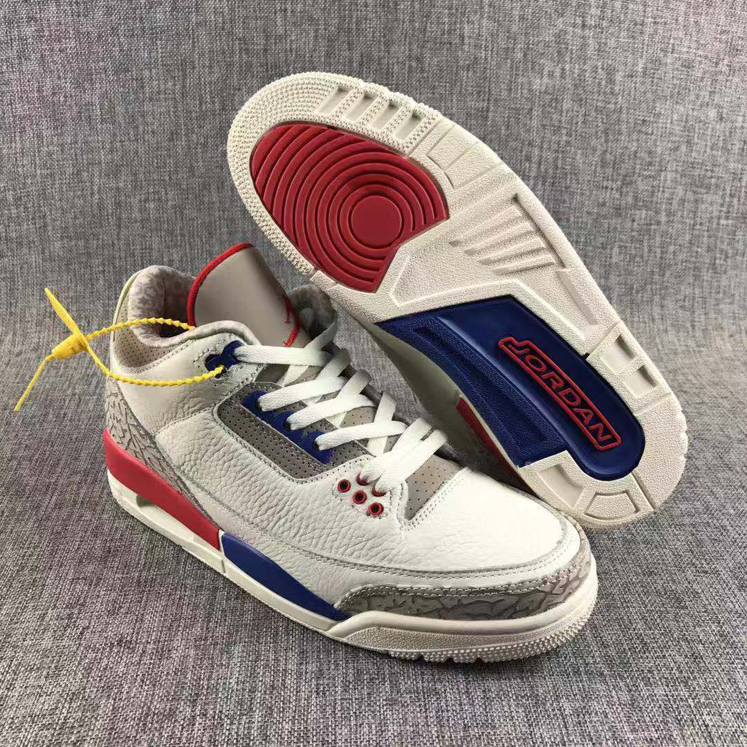Jordan Air Jordan 3 Independence Day Sneakers White Red Blue