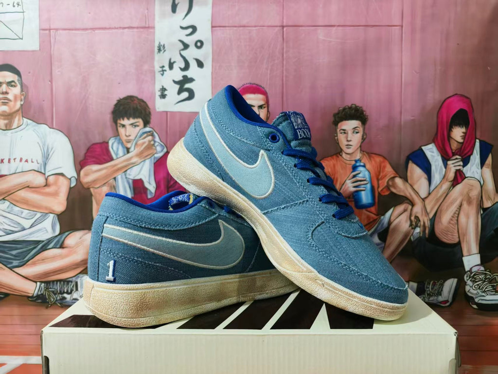 Nike Blue Denim Low-Top Sneakers