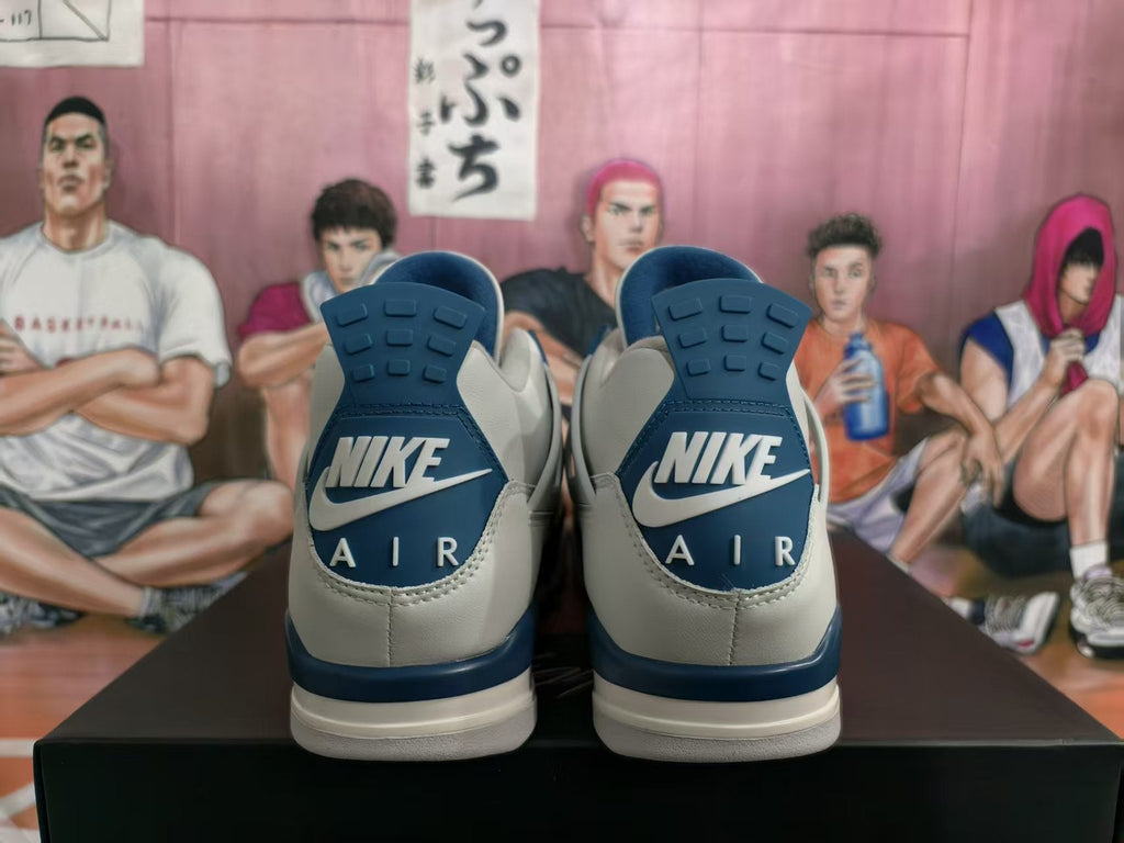 Nike Air Jordan 4 White Blue Grey Sneakers