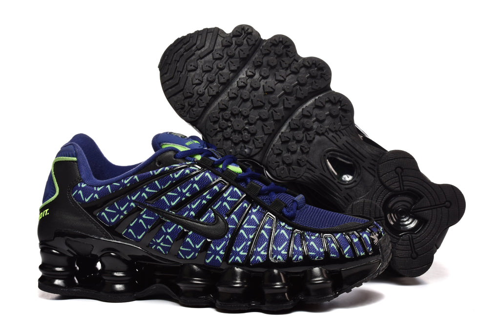 Nike Shox TL Blue and Black Patterned Sneakers
