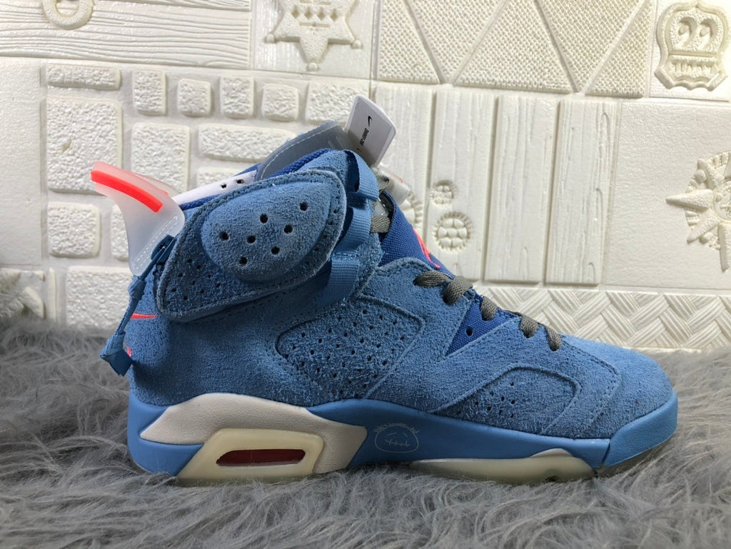 Jordan 6 Travis Sky Blue Suede Sneakers