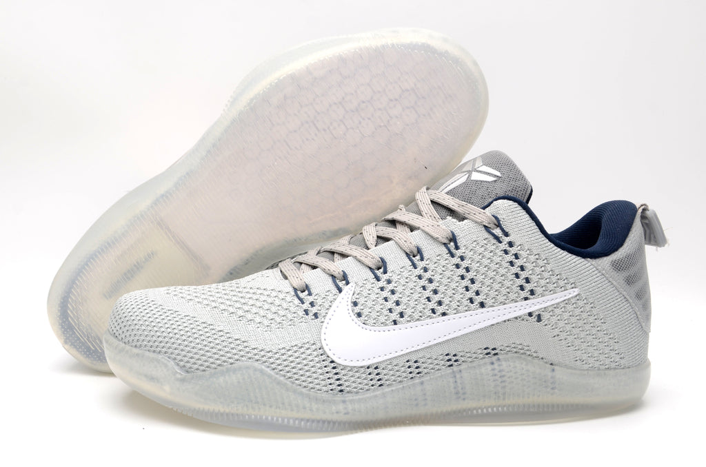 Nike Kobe 11 Low Basketball Shoes Gray and Navy