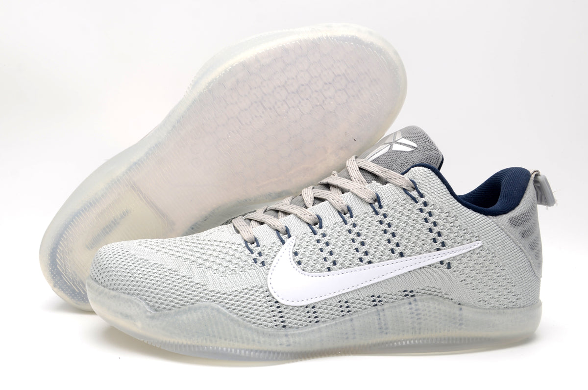 Nike Kobe 11 Low Basketball Shoes Gray and Navy