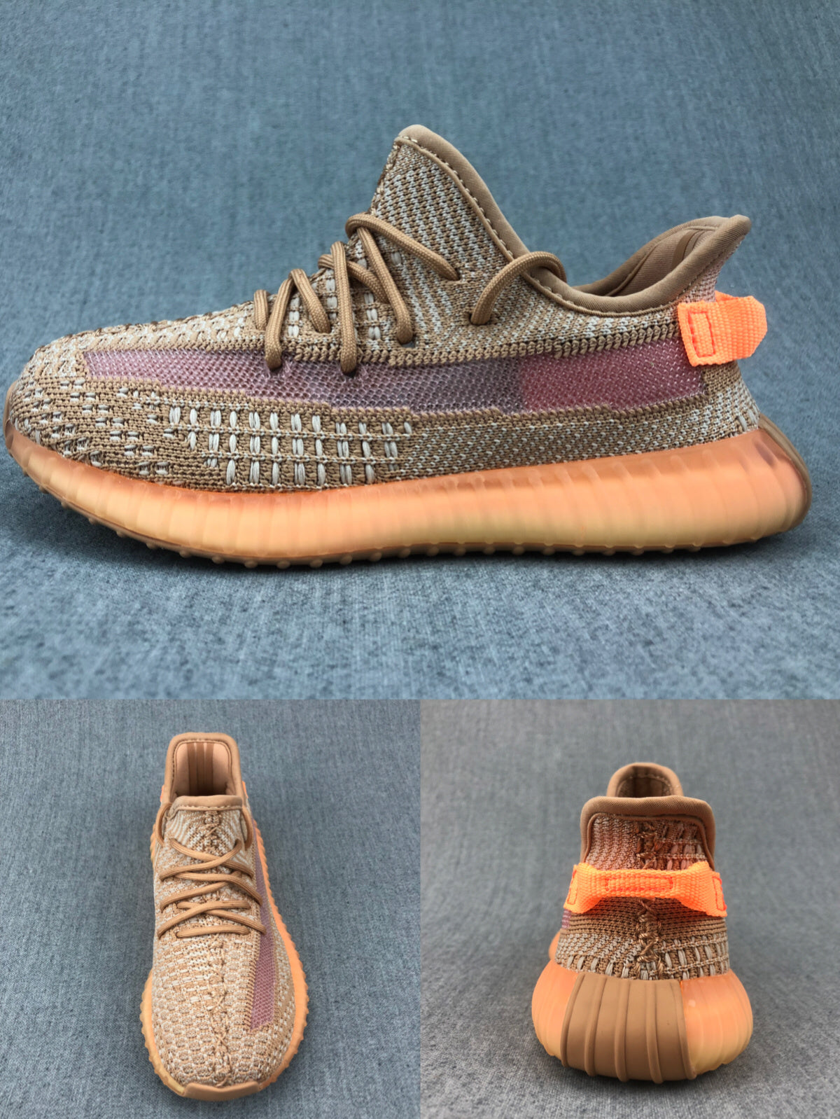 Adidas Yeezy 350 V2 Kids Sneakers Brown and Orange