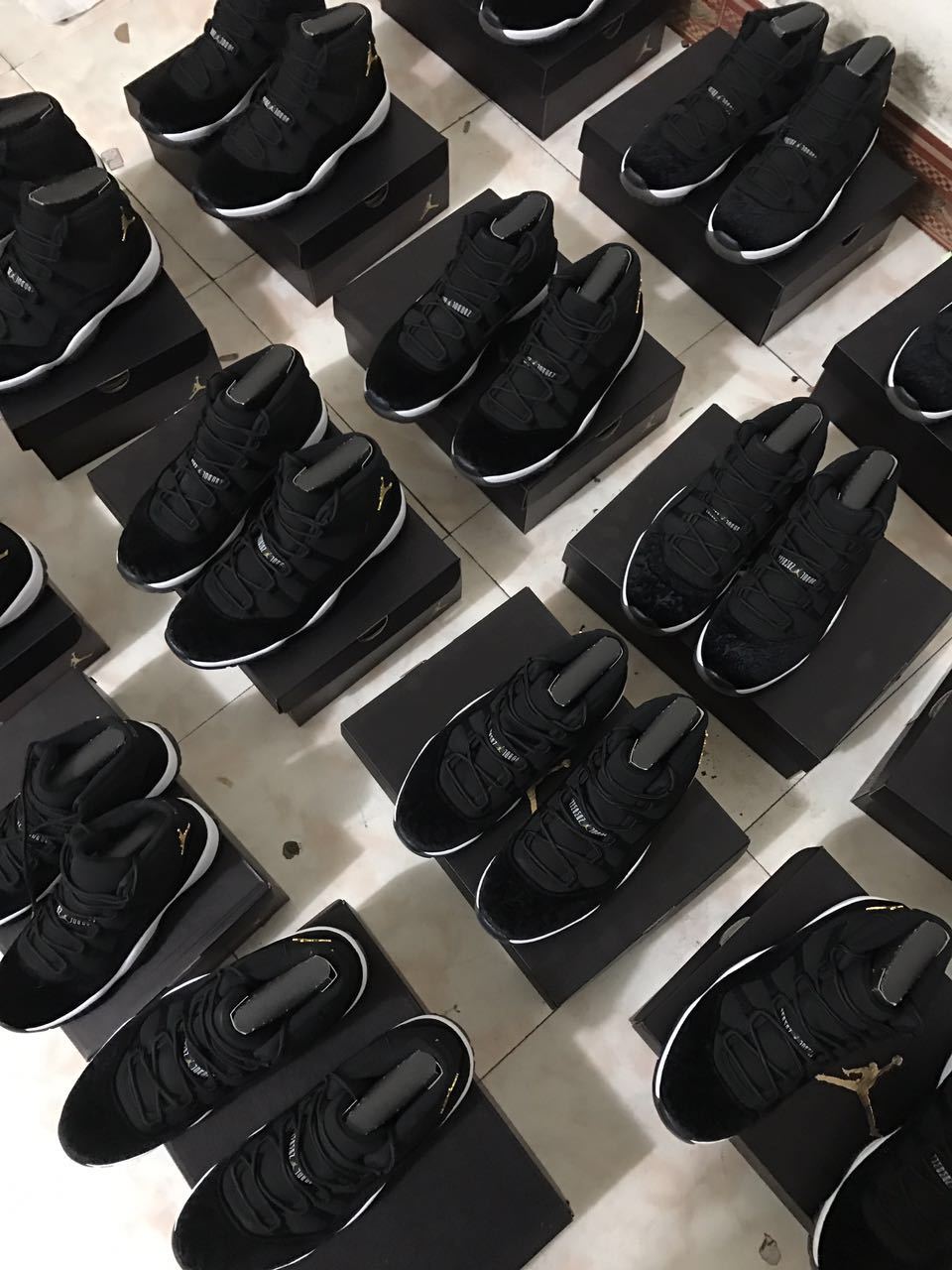 Jordan 11 Black Velvet High-Top Sneakers