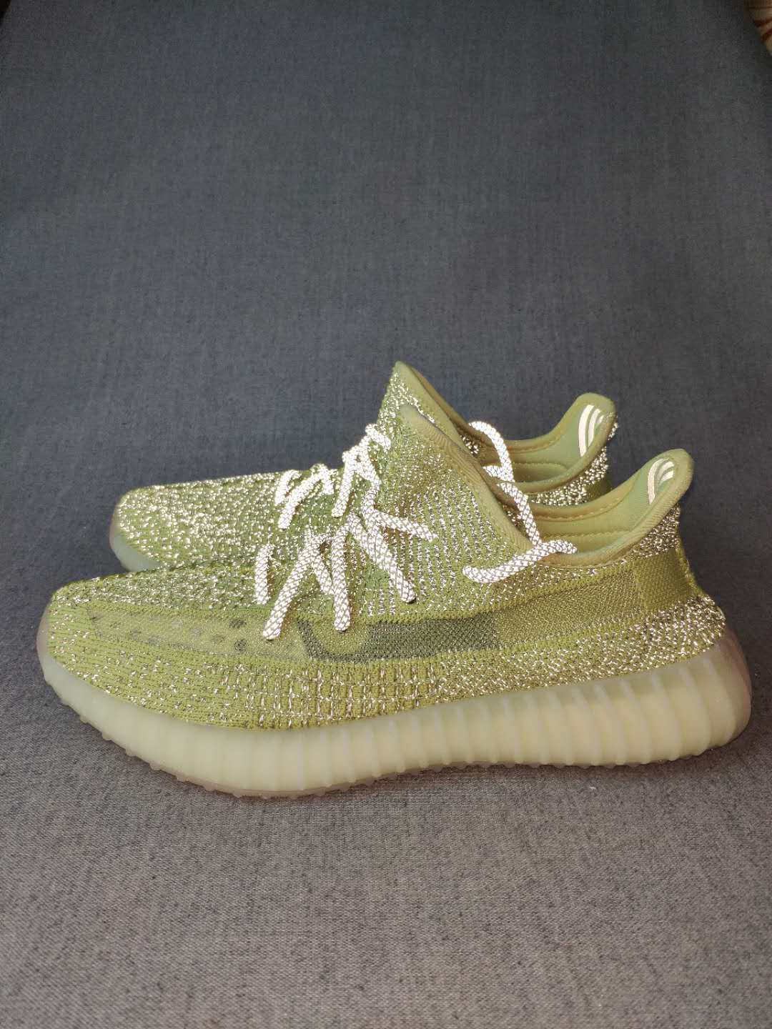 Yeezy 350 V2 Knit Sneakers Green Glow