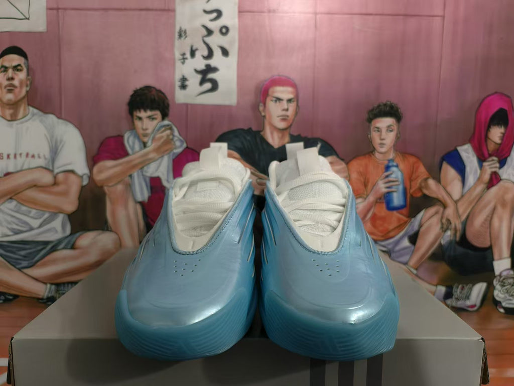 Blue and White Basketball Sneakers