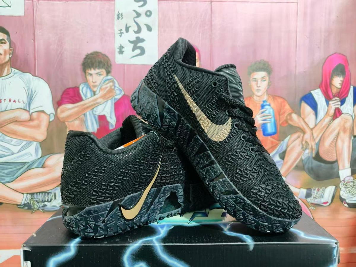 Nike Black and Gold Basketball Sneakers