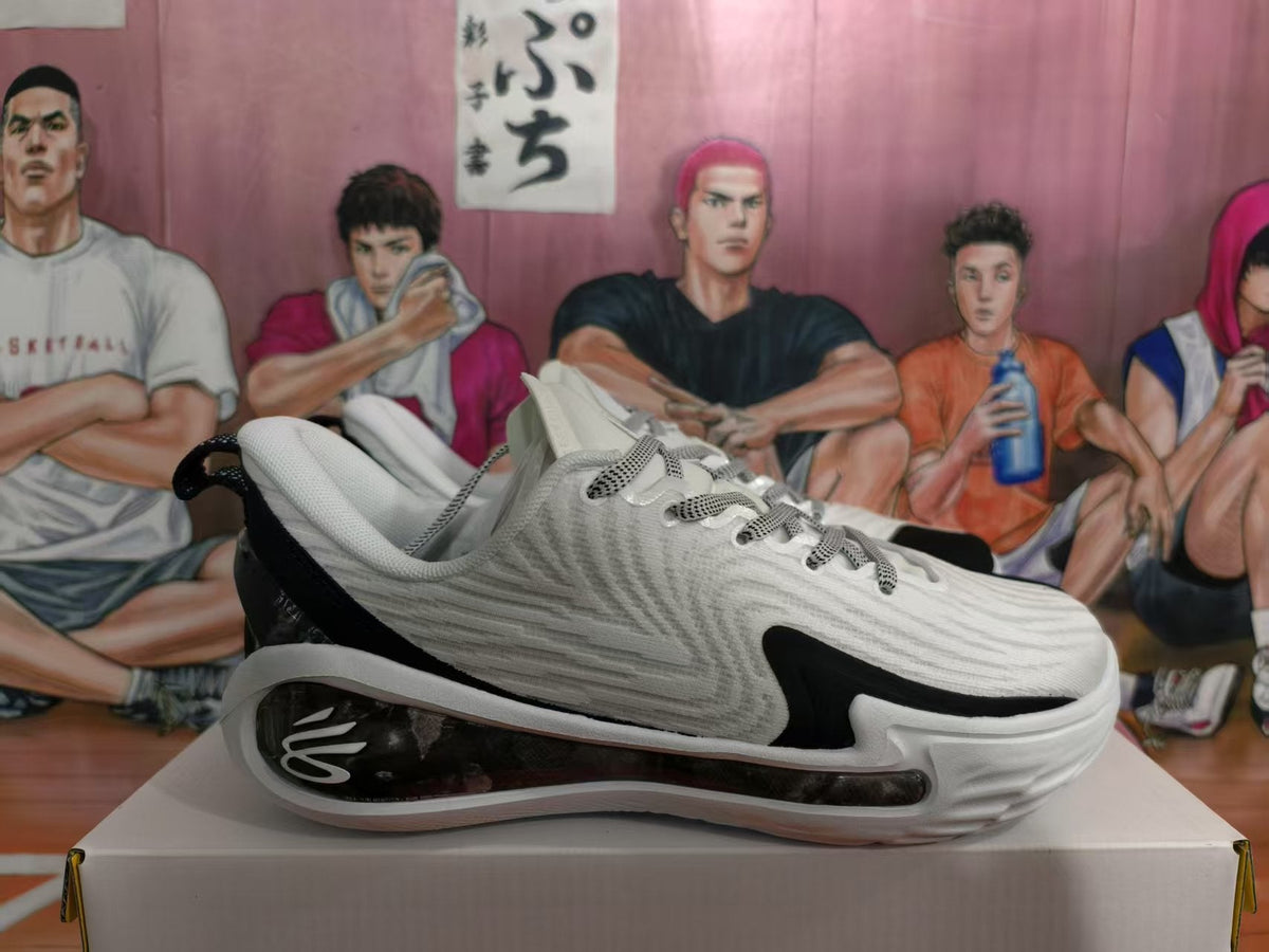 White and Black Basketball Sneakers