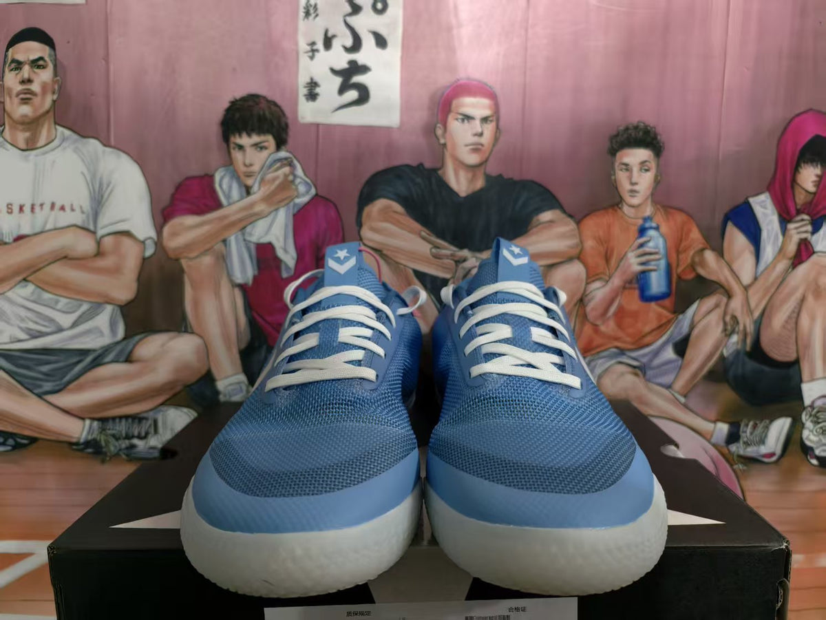 Blue Basketball Sneakers with Star Chevron Detail