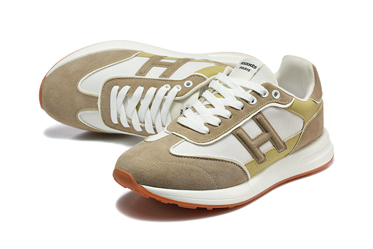 Hermès Trail Sneaker in Taupe, White and Olive