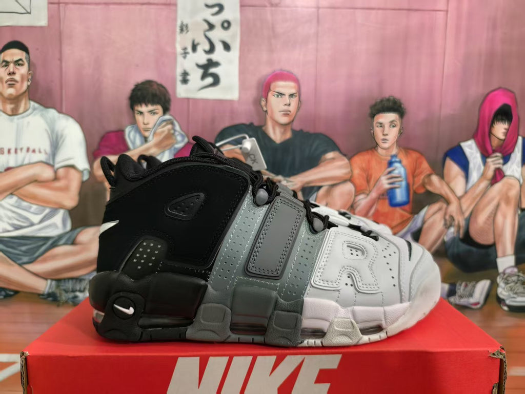 Nike Air More Uptempo Sneakers Black Grey White