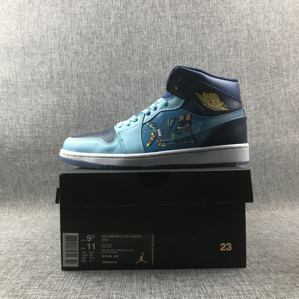 Jordan Air Jordan 1 Mid Blue Graphic Sneakers BV7446-400