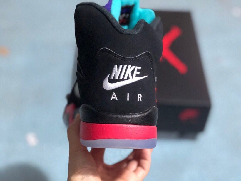 Jordan 5 Black Red Purple High-Top Sneakers