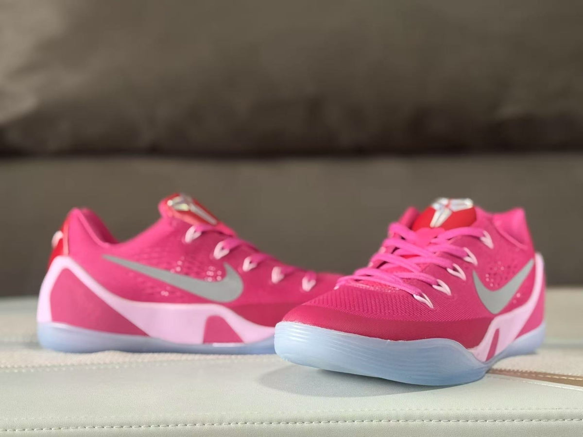 Nike Kobe 9 Pink Silver Basketball Sneakers