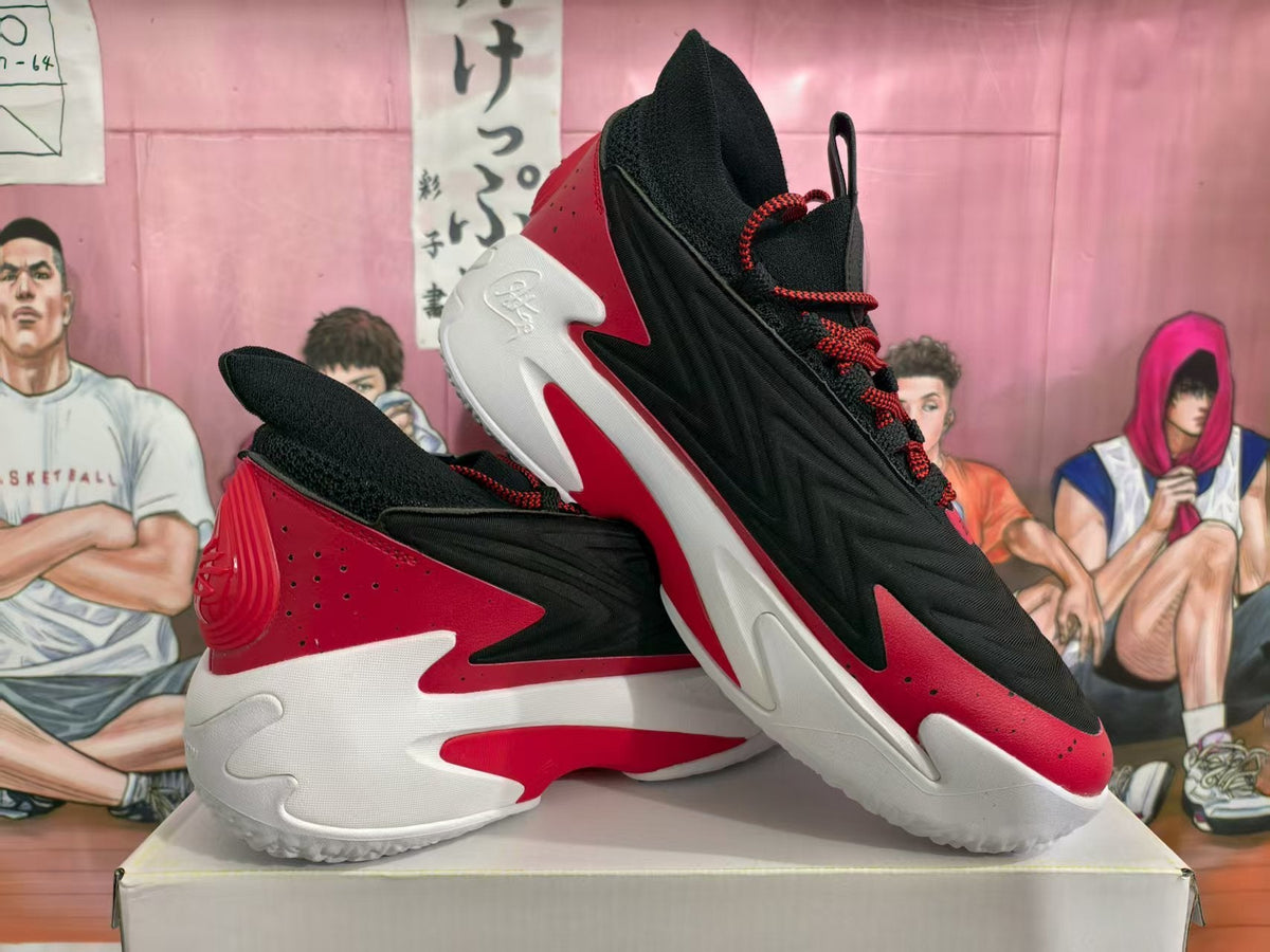H Flow 30 Black and Red Basketball Sneakers