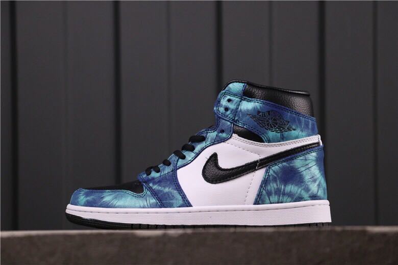 Jordan Air Jordan 1 Tie-Dye High-Top Sneakers Blue Black White