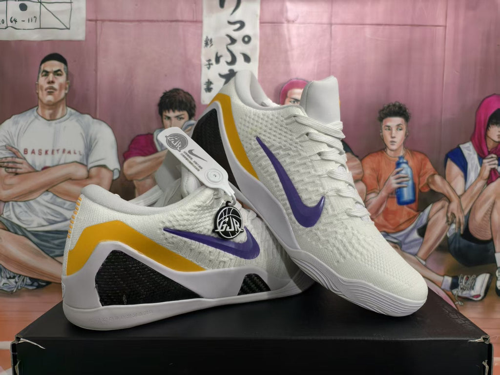 Nike Basketball Sneakers White Yellow Purple