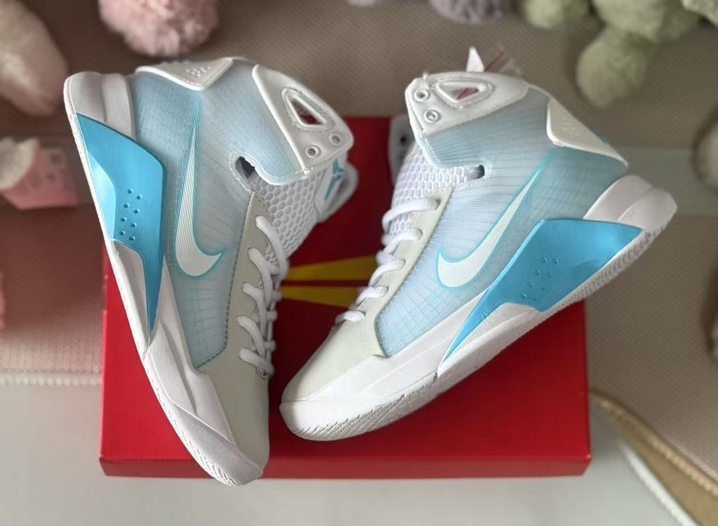 Nike HD2008 Kids High-Top Sneakers in White and Blue