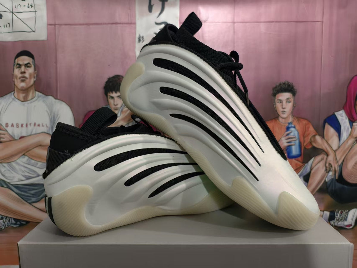 White and Black Sculpted Sole Sneakers