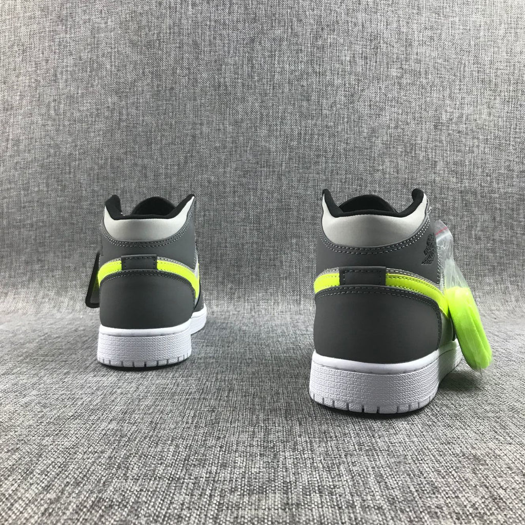 Jordan Air 1 Mid Grey Volt Sneakers 554724-072