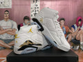 Jordan 6 Retro White and Yellow High-Top Sneakers