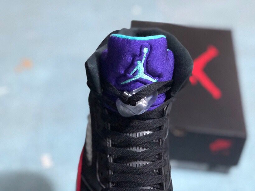 Jordan 5 Black Red Purple High-Top Sneakers