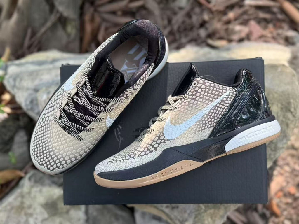 Nike Kobe 6 Basketball Sneakers Black Beige Gum