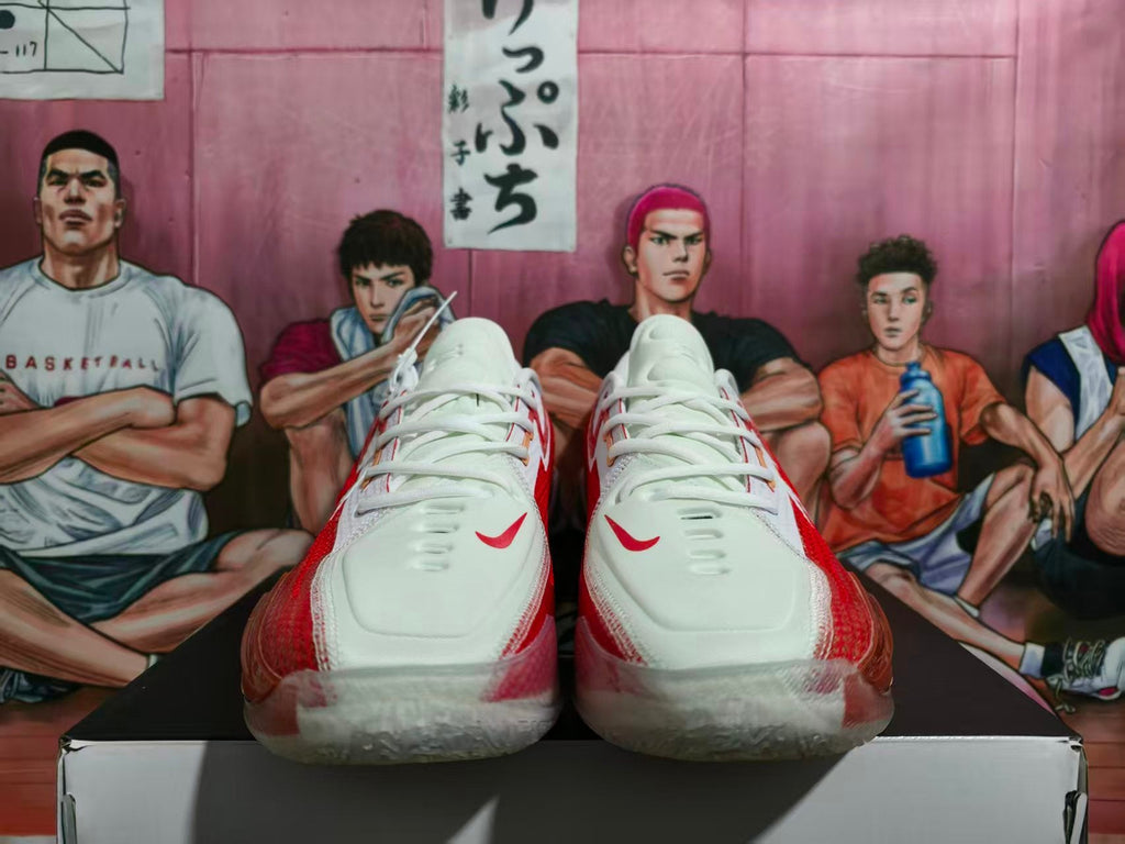 Nike Red and White Basketball Sneakers