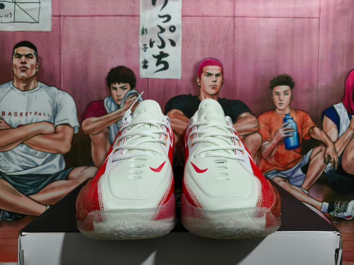 Nike Red and White Basketball Sneakers