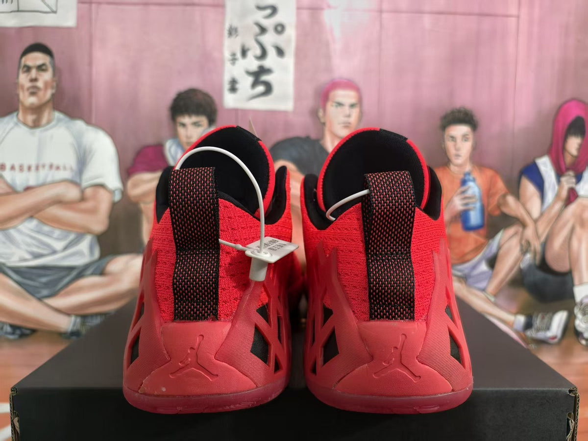 Jordan Red and Black Low-Top Basketball Sneakers