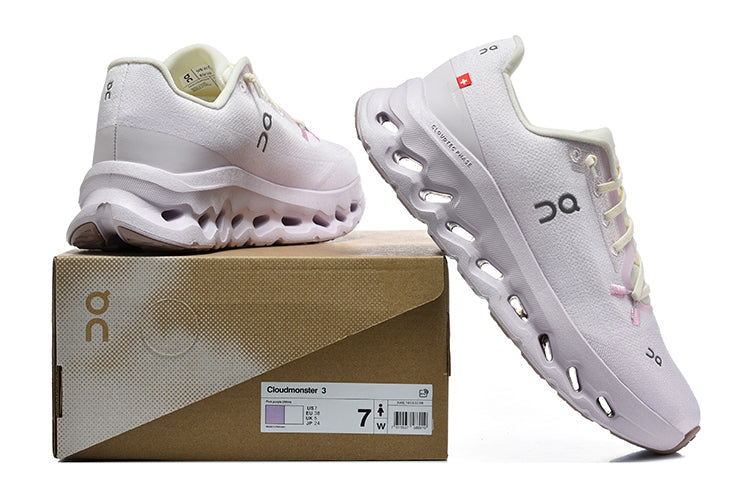 On Cloudmonster 3 Running Shoes in Pale Pink