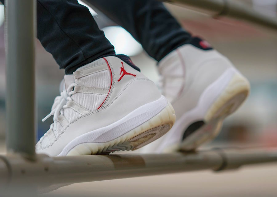 Jordan Air Jordan 11 Platinum Tint White Red Sneakers