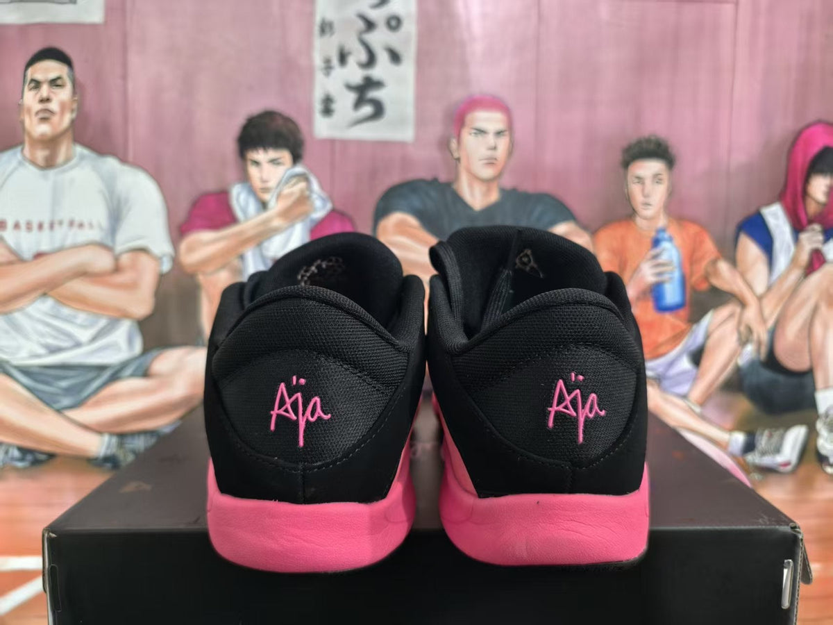Nike Black and Pink Basketball Sneakers