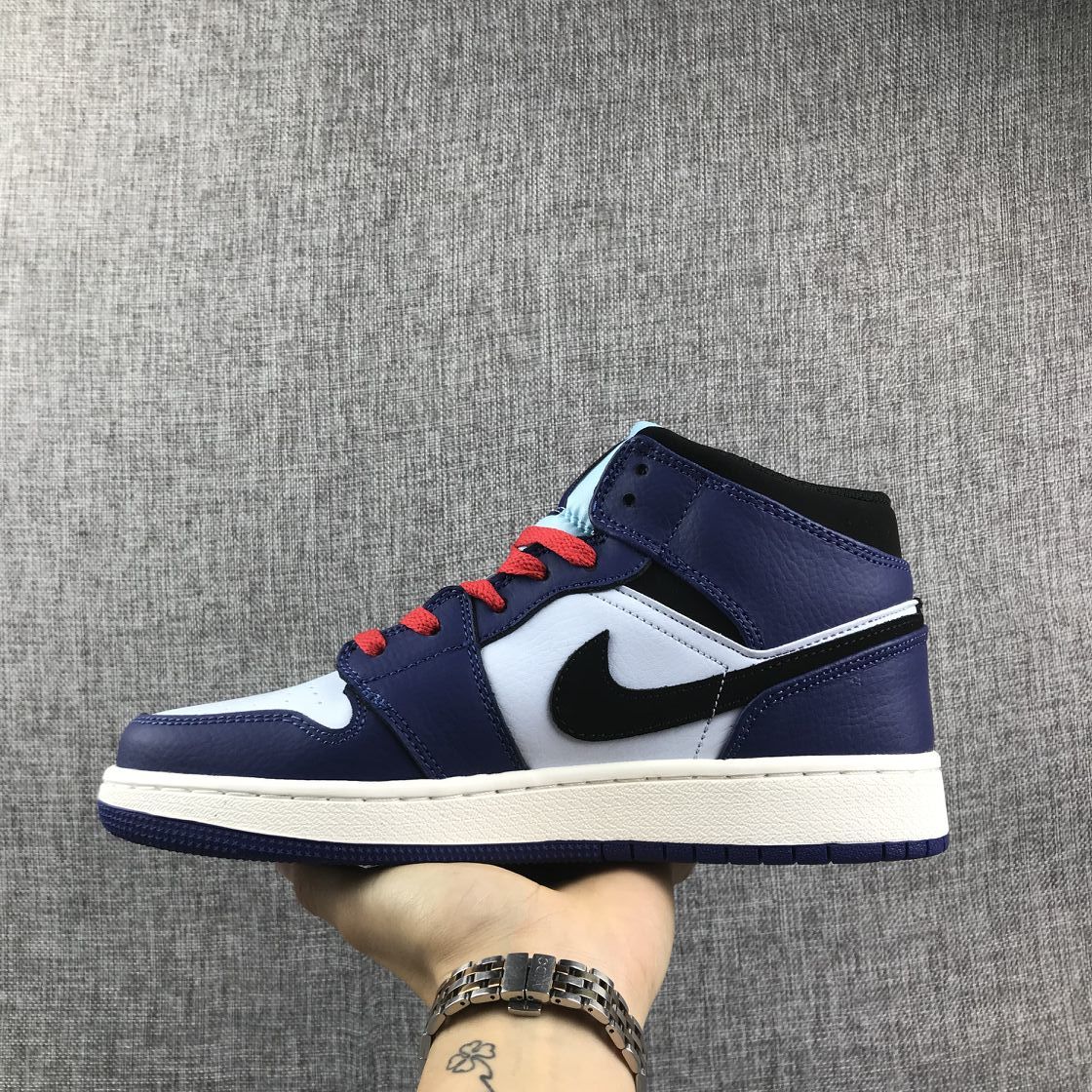 Jordan Air 1 Mid SE GS Sneakers White Black Purple