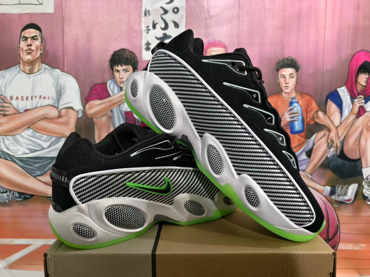 Nike Big Eyes Basketball Sneakers Black White Green