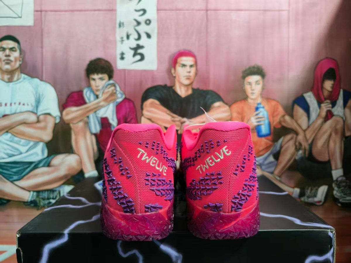Nike Pink and Purple Basketball Sneakers