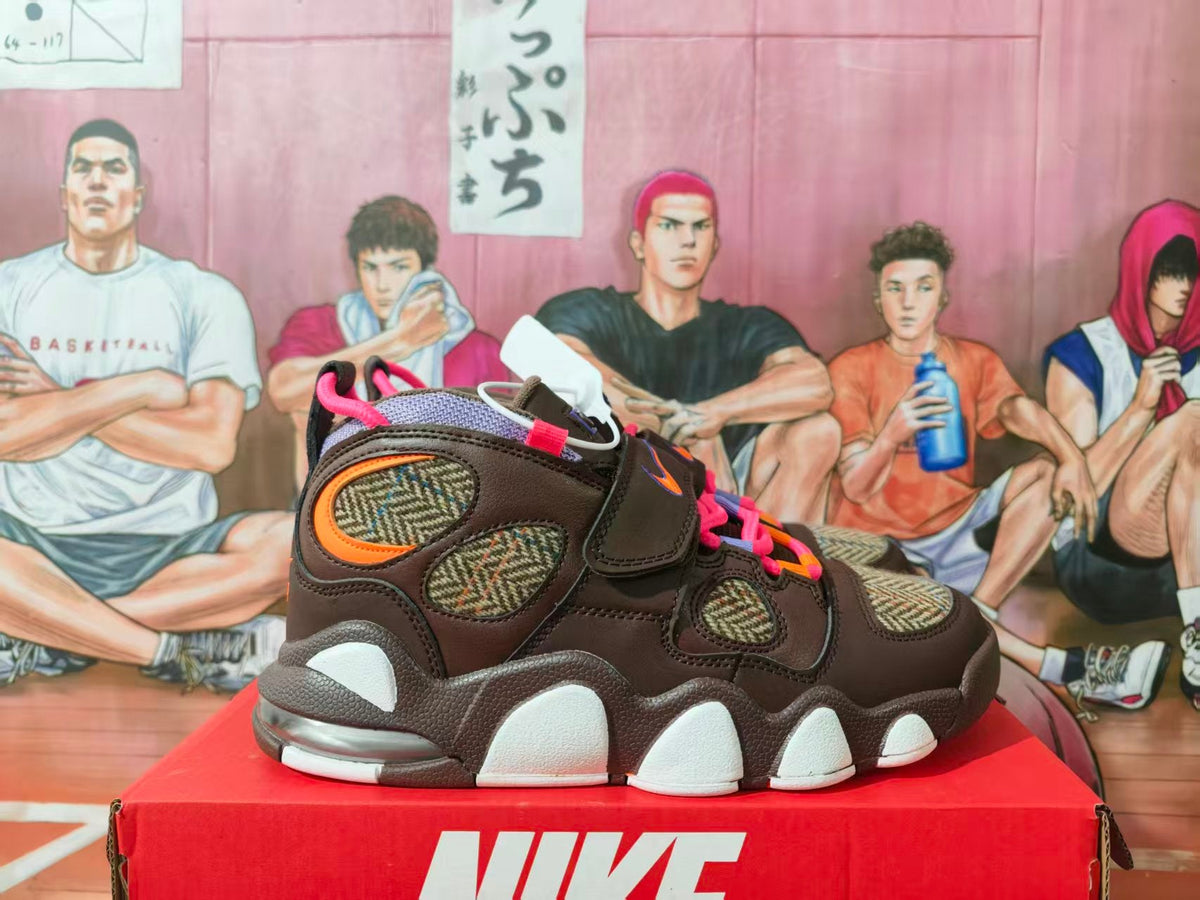 Nike Brown Basketball Sneakers with Pink Accents