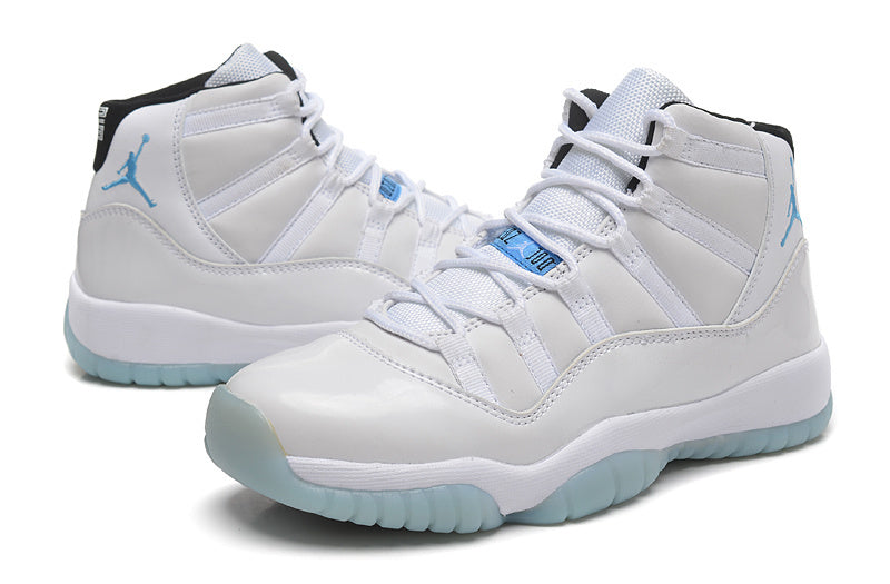 Jordan Air Jordan 11 Retro High-Top Sneakers White and Blue