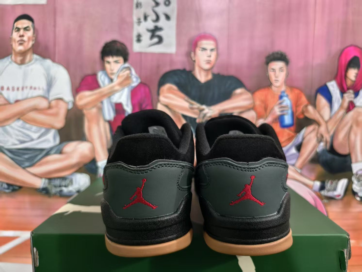 Jordan Black Green Low-Top Sneakers